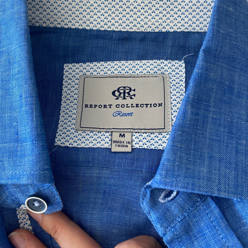 Report Collection Blue Casual Button Down Shirt